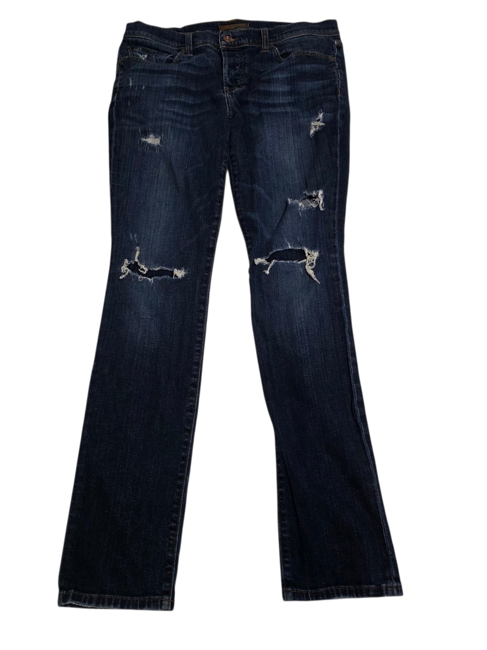 Joe's Jeans Slim Fit Dark Wash Distressed Jeans W34 Stretch Ripped Knees Bootcut